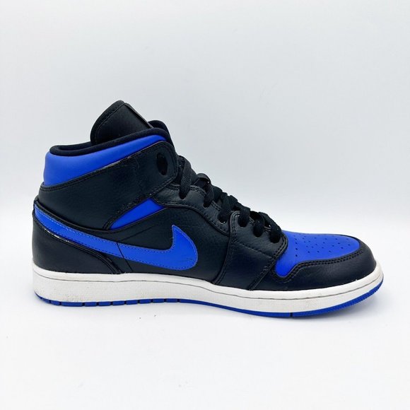 Jordan 1 Mid Black Hyper Royal 2020 Men's Size 11 Leather Casual 554724-068 - Picture 2 of 8